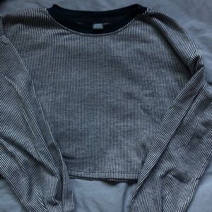 cropped striped long sleeve